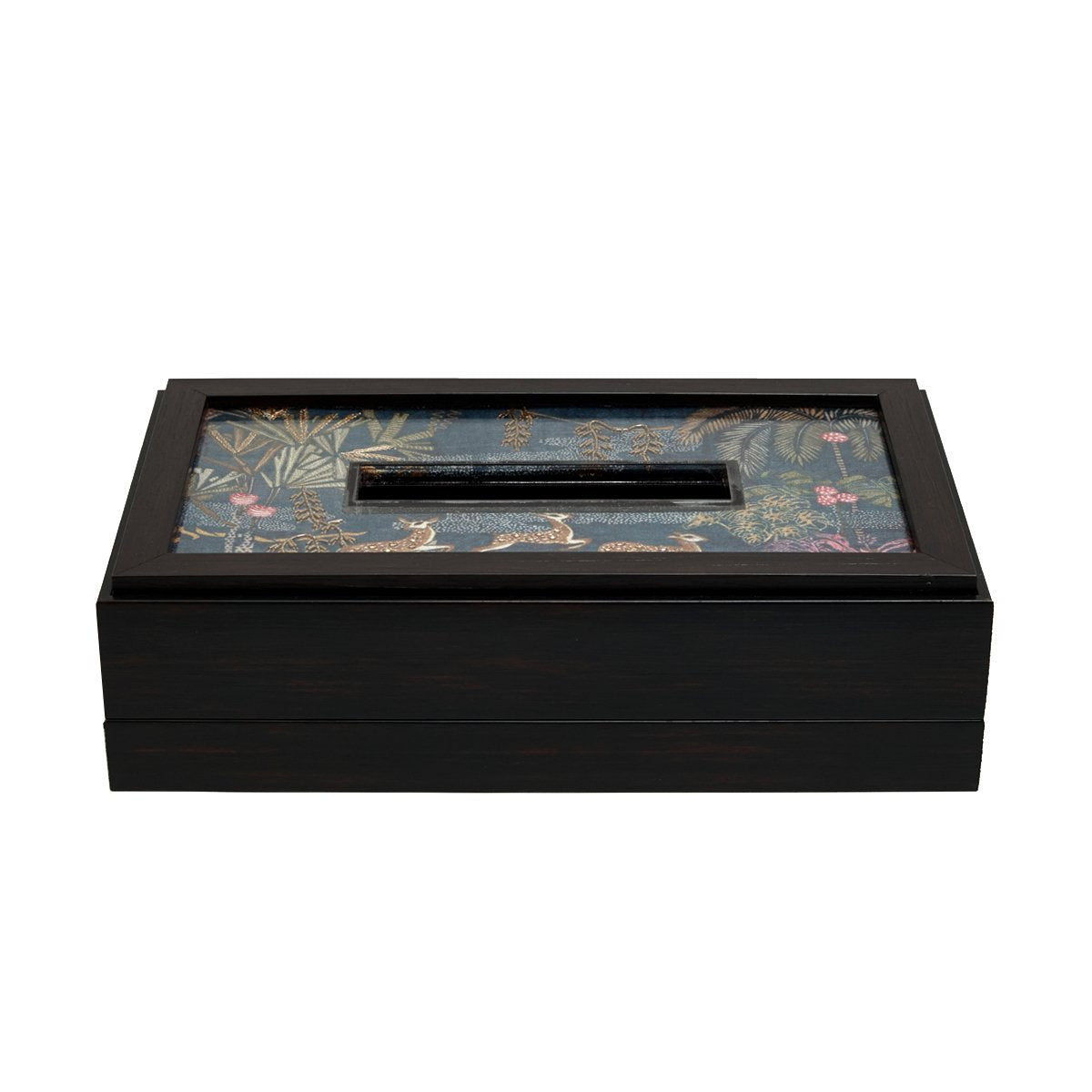 Odyssey Vanya Tissue Box Cover - Blue in Wood and Glass