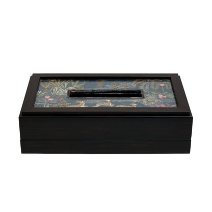 Odyssey Vanya Tissue Box Cover - Blue in Wood and Glass