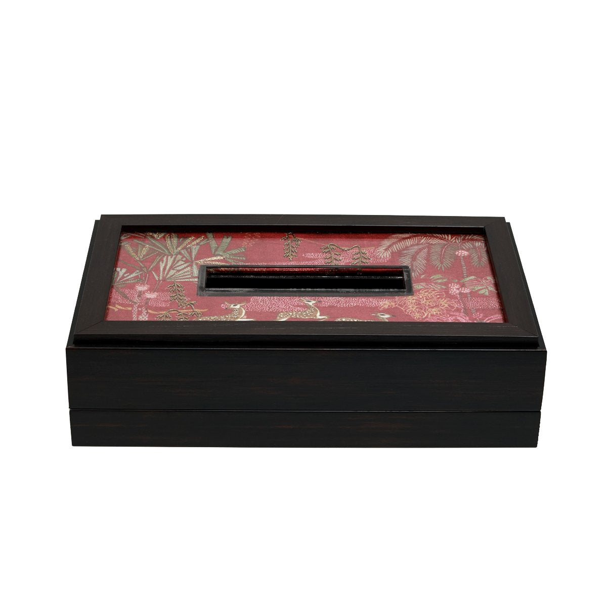 Odyssey Vanya Tissue Box Cover - Red in Wood and glass