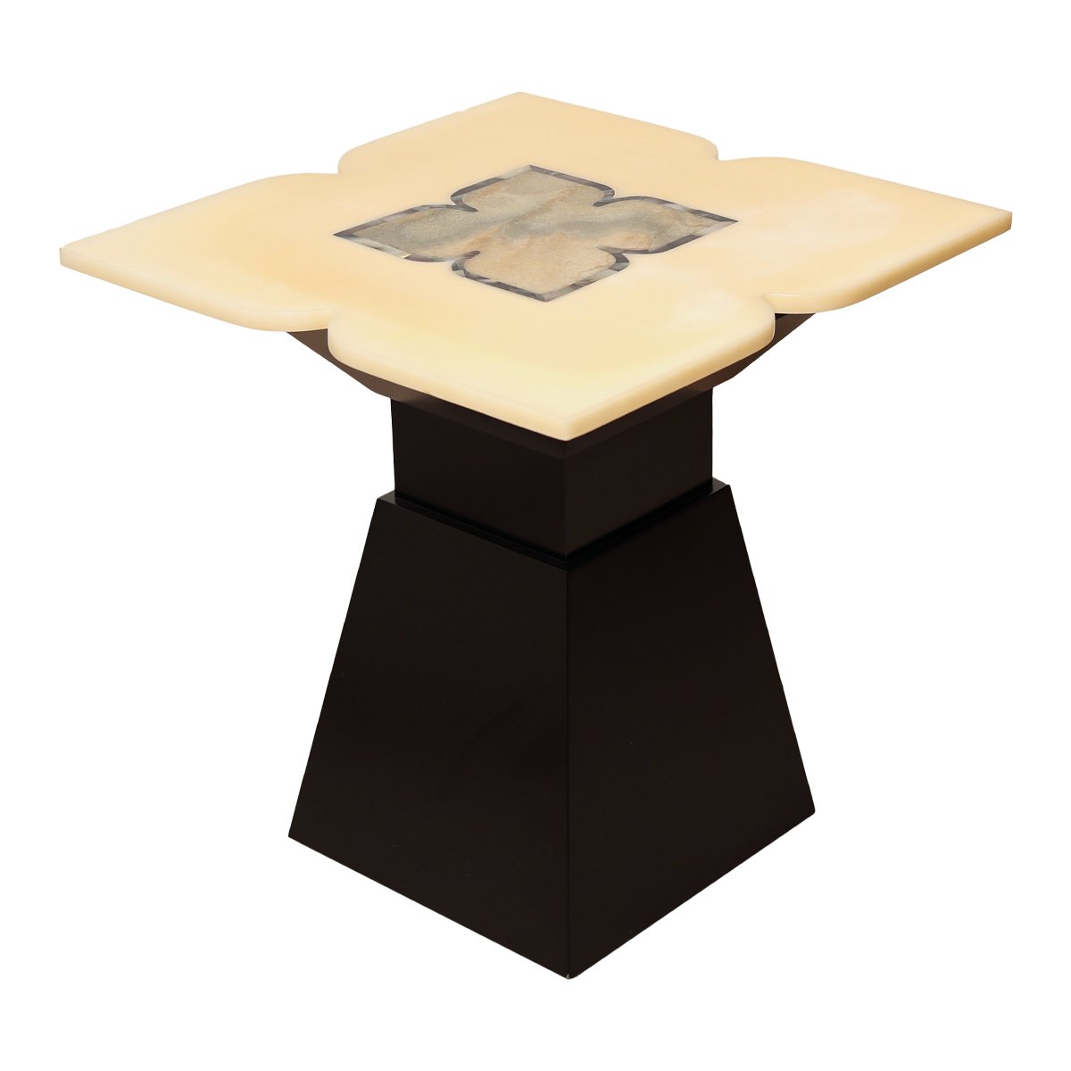 Mughal Side Table - Teak Wood and Marble