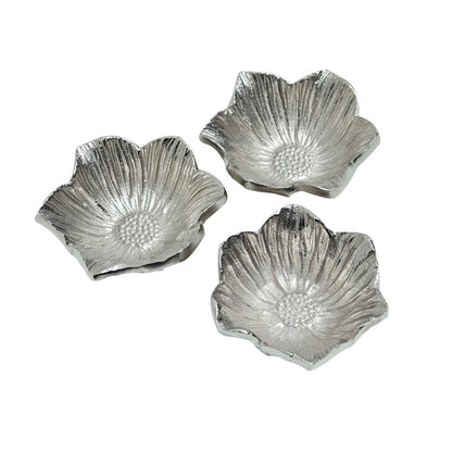 Blossom Tray Set of 3 - Silver in Metal