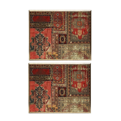 Serapi Collage Trivets - Set of Two in Wood