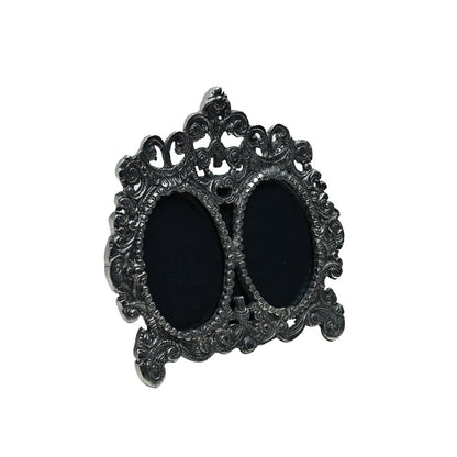 Vintage Oval Dual Frame  - Silver in Metal 3" X 4.5"