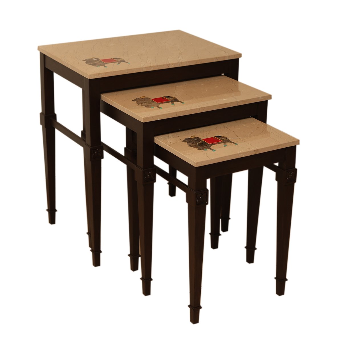 Nandi Nest of Table - Set of 3 in Teak Wood