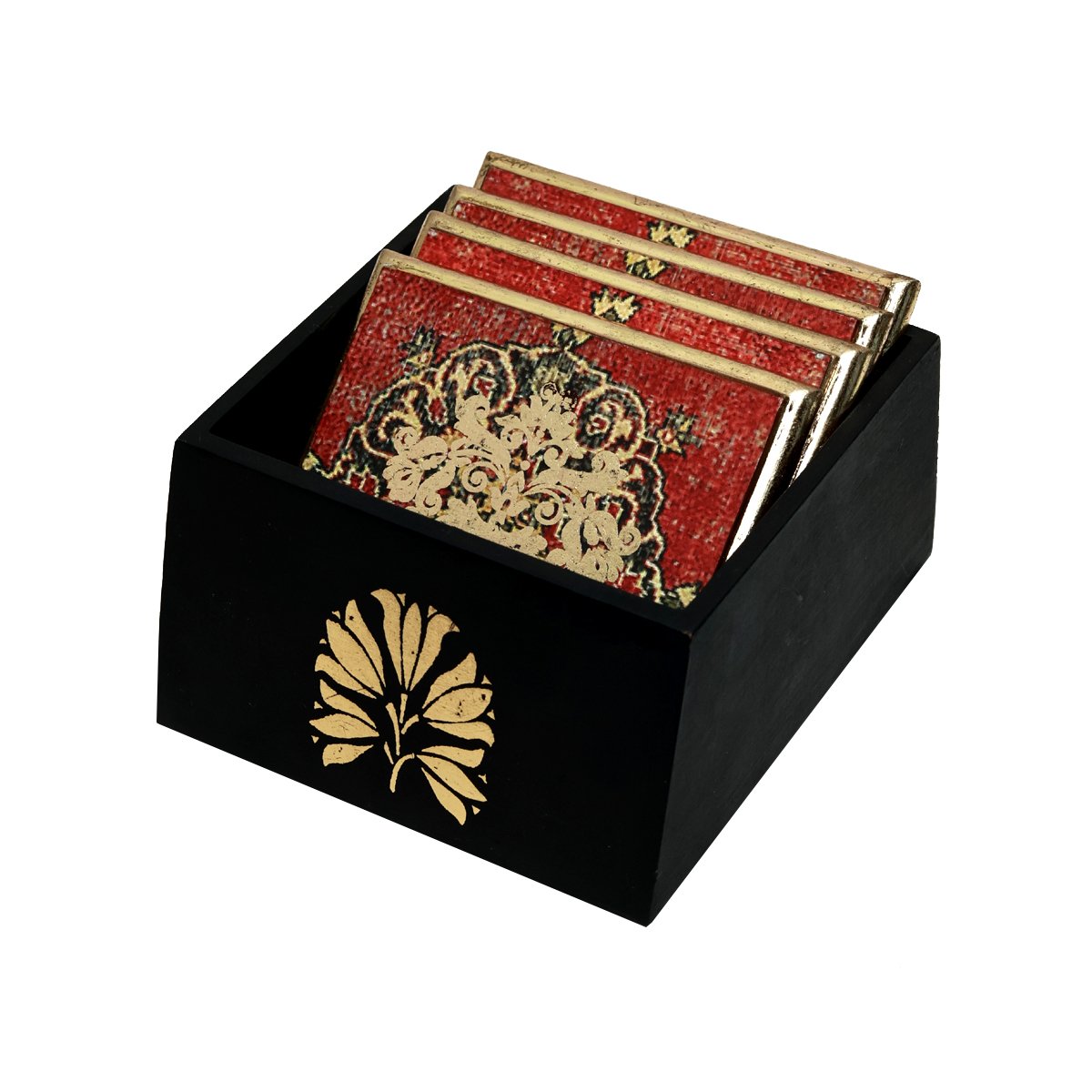 Samara Collage Coasters- Set of Six in Wood