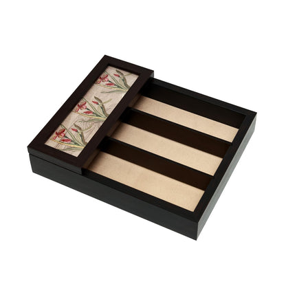Odyssey Vanya Cutlery Box Cover - Beige in Wood and Glass