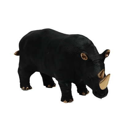Rhino Decorative - Black in Resin