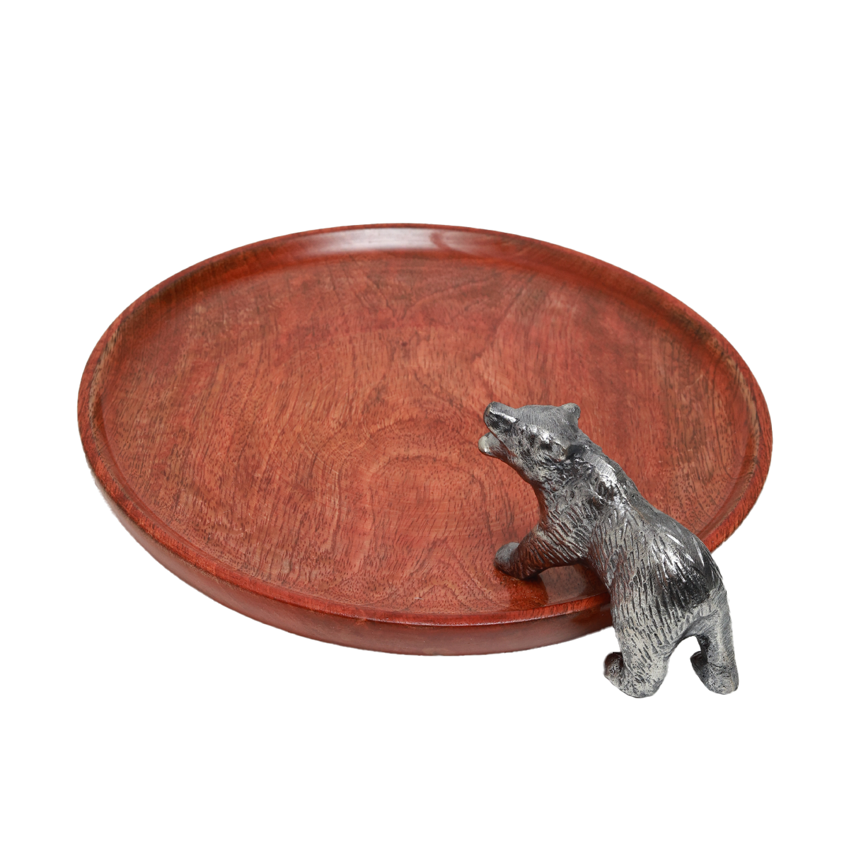 Bear Creek Wooden Catchall Tray - Cast Metal and  Wood
