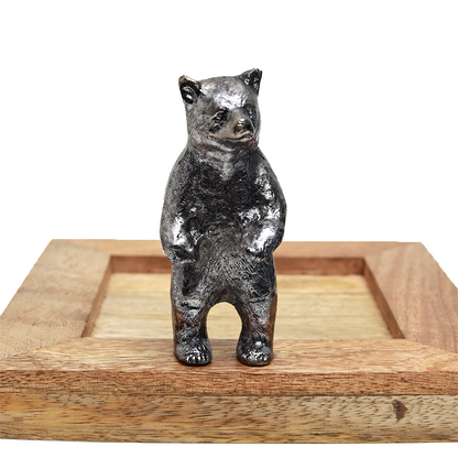 Bear Fondue Set - Cast Metal and Wood