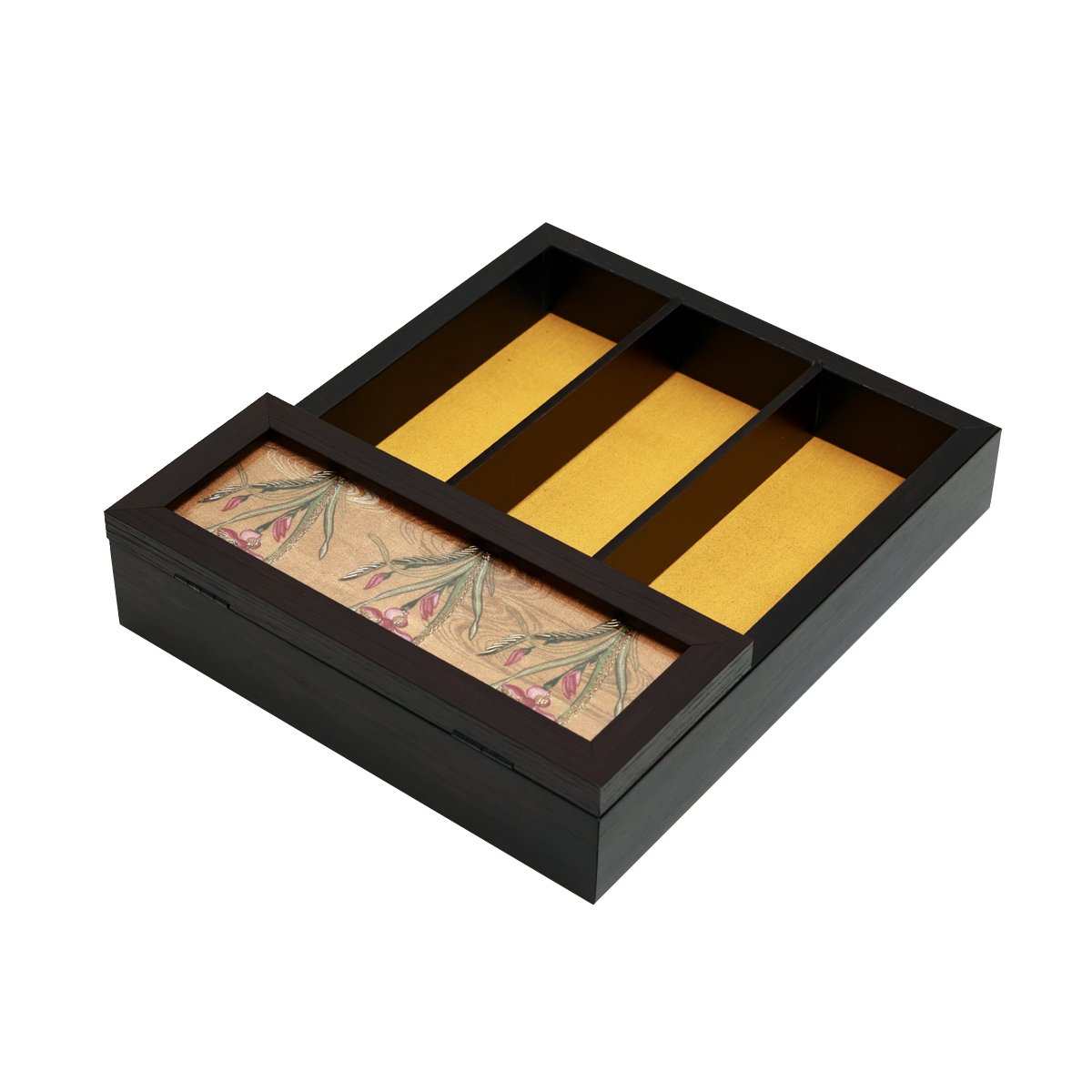 Odyssey Vanya Cutlery Box Cover - yellow in Wood and Glass