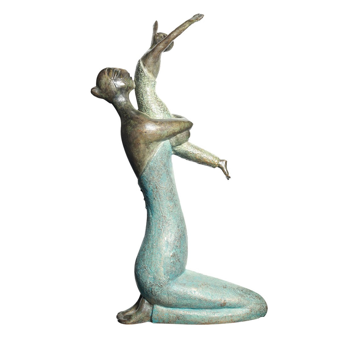 Uplifted Joy Mother &amp; Child - Sculpture in Bronze