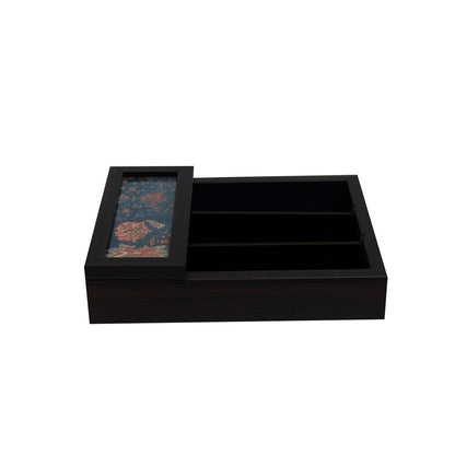Gulposh Cutlery Box - Blue in Wood and Glass