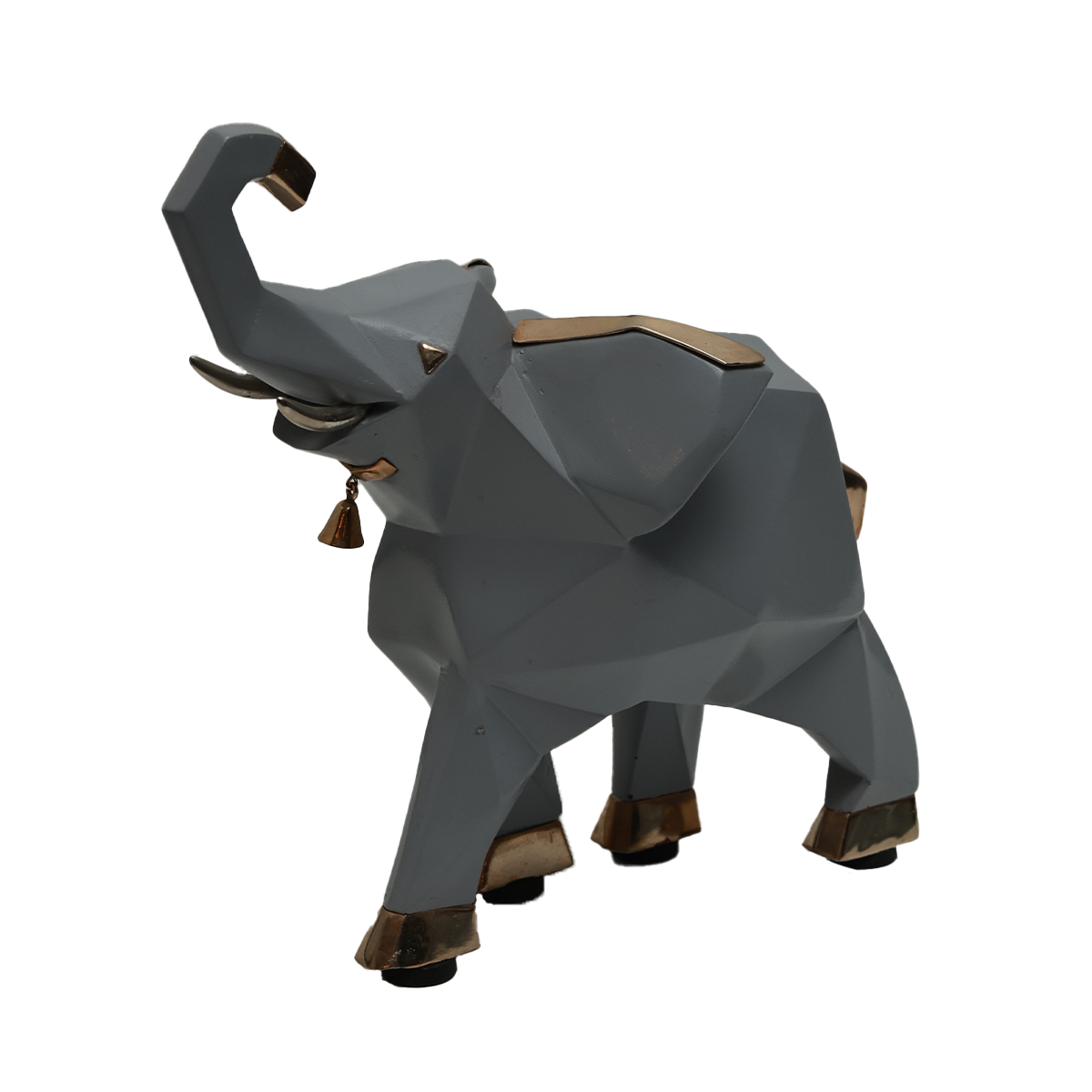 Elephant Decorative - Grey with  Gold Accents in Resin