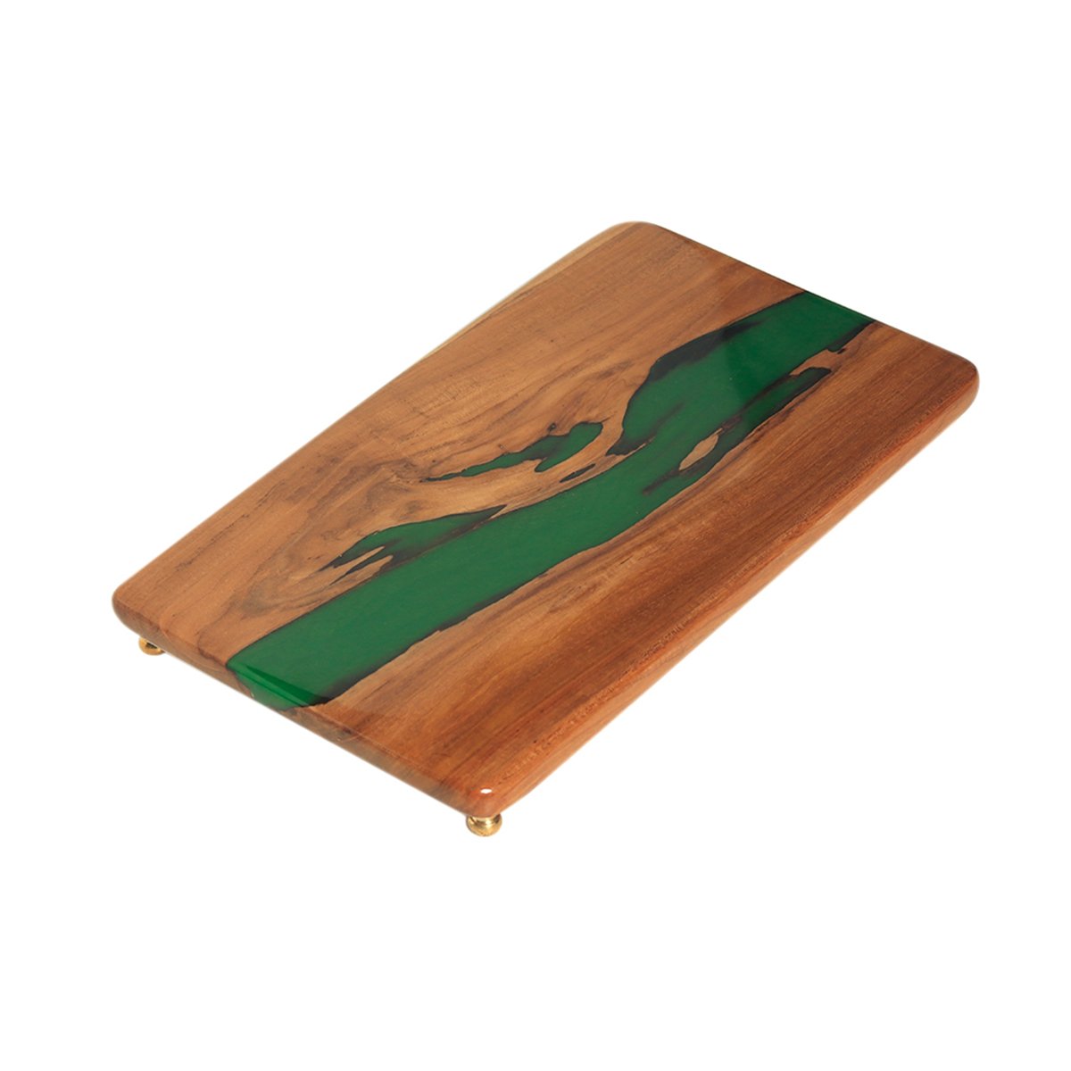 Skyline Platter - Green in Resin and wood