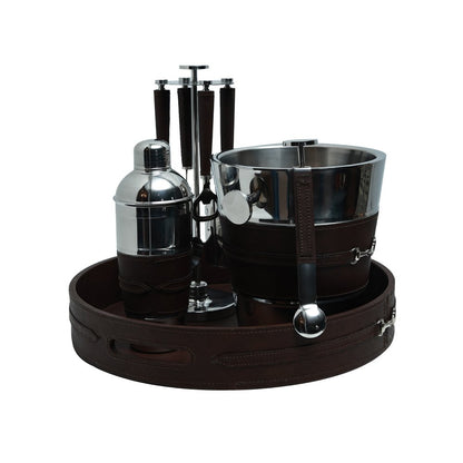 Bar in a Round - Leather and Steel