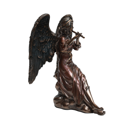 Angel with flute - Gold in Resin
