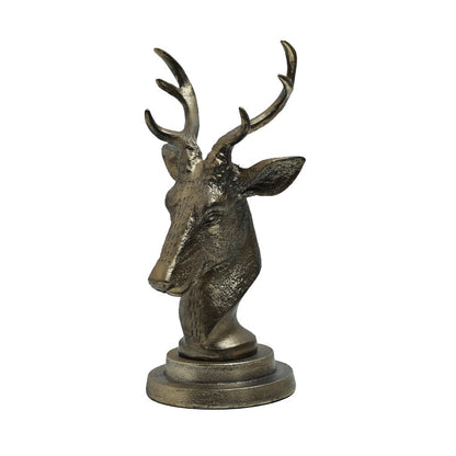 Antlered Deer Statue - Gold in Metal