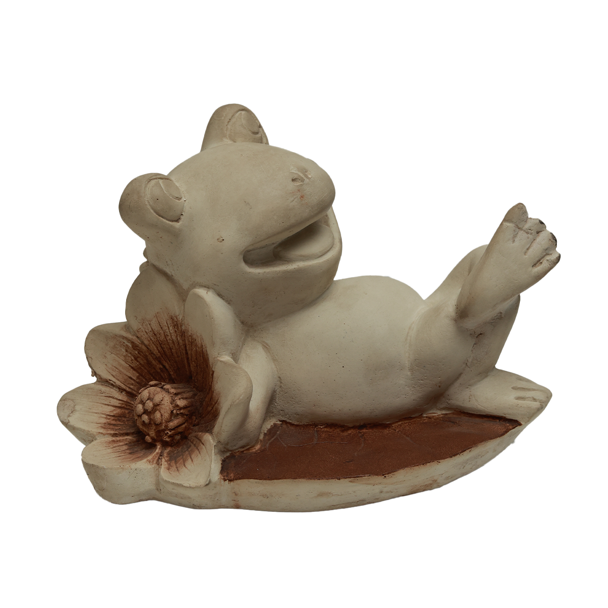 Garden Frog Decorative - Beige in Composite Marble