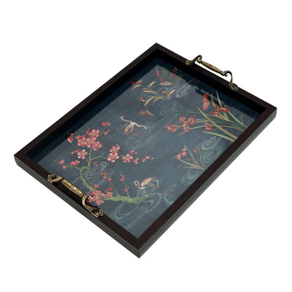 Odyssey Vanya Tray - Blue In Wood and Glass