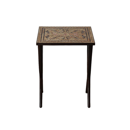 Mosaic Nest of Tables - Set of 3 in Teak Wood