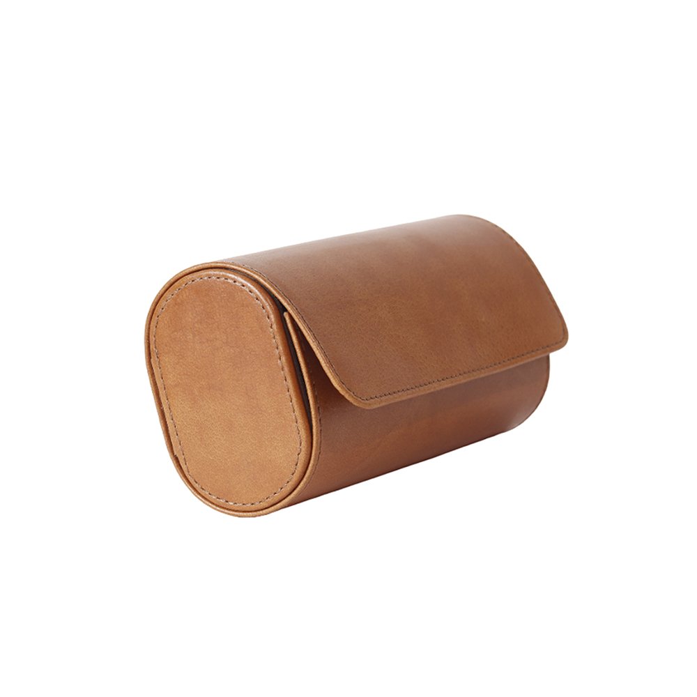 Round Watch Case - Leather