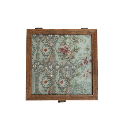 Gulposh Box - Square Green in Wood and Glass