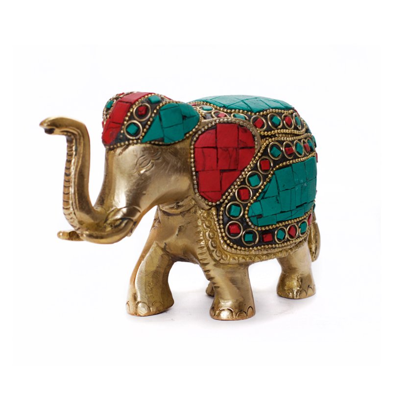 Elephant - Large Firoza in Brass