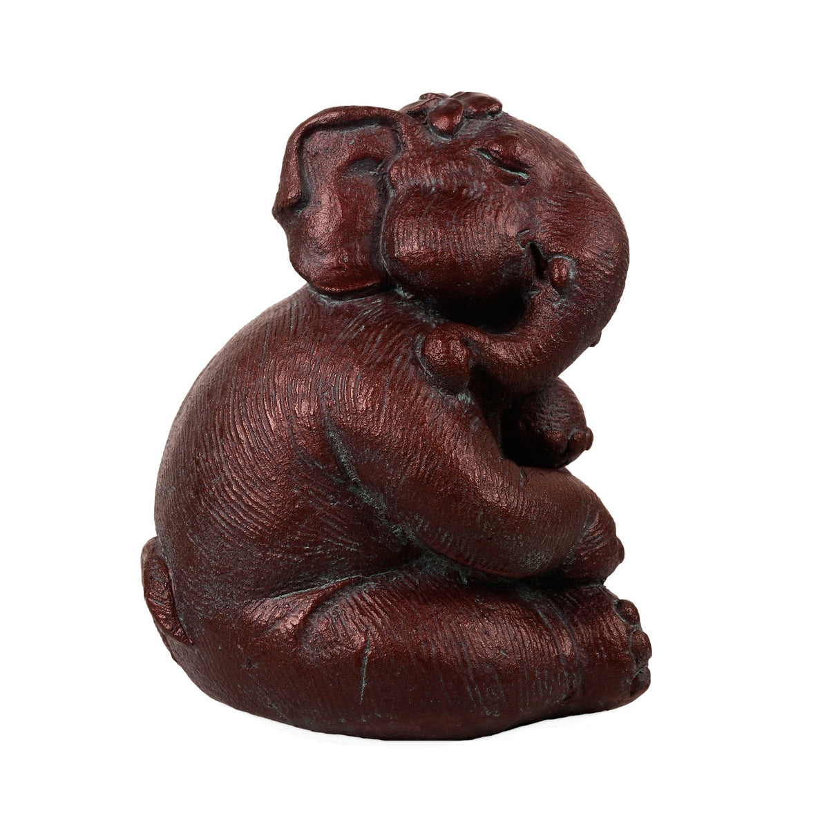 Seated Elephant - Brown in Composite Marble