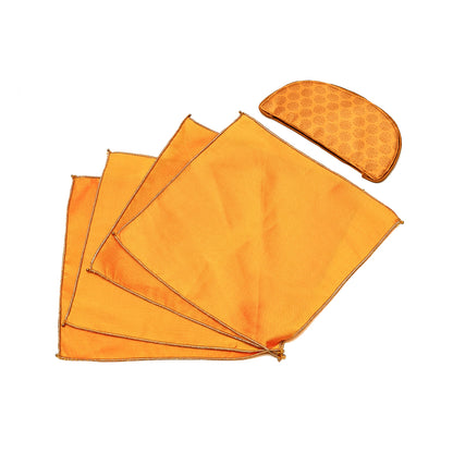 Mughal Tea Cozy  Set - Yellow in Silk