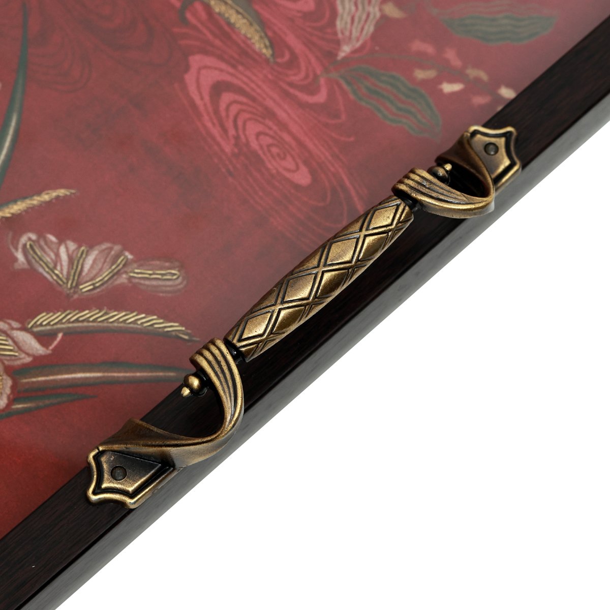 Odyssey Vanya Tray - Red Medium in Wood and Glass