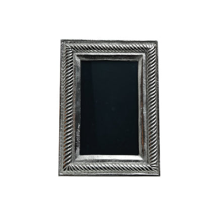 Classic Twist Photo Frame - Silver in Metal  6" X 9"