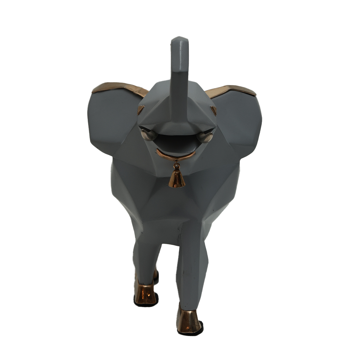 Elephant Decorative - Grey with  Gold Accents in Resin