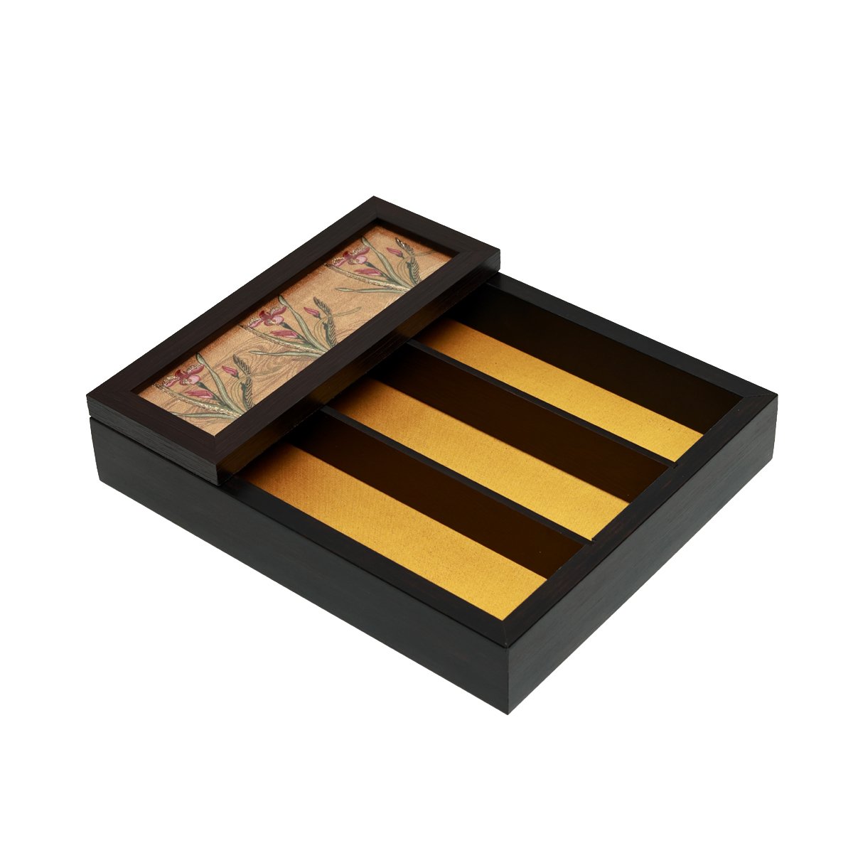 Odyssey Vanya Cutlery Box Cover - yellow in Wood and Glass