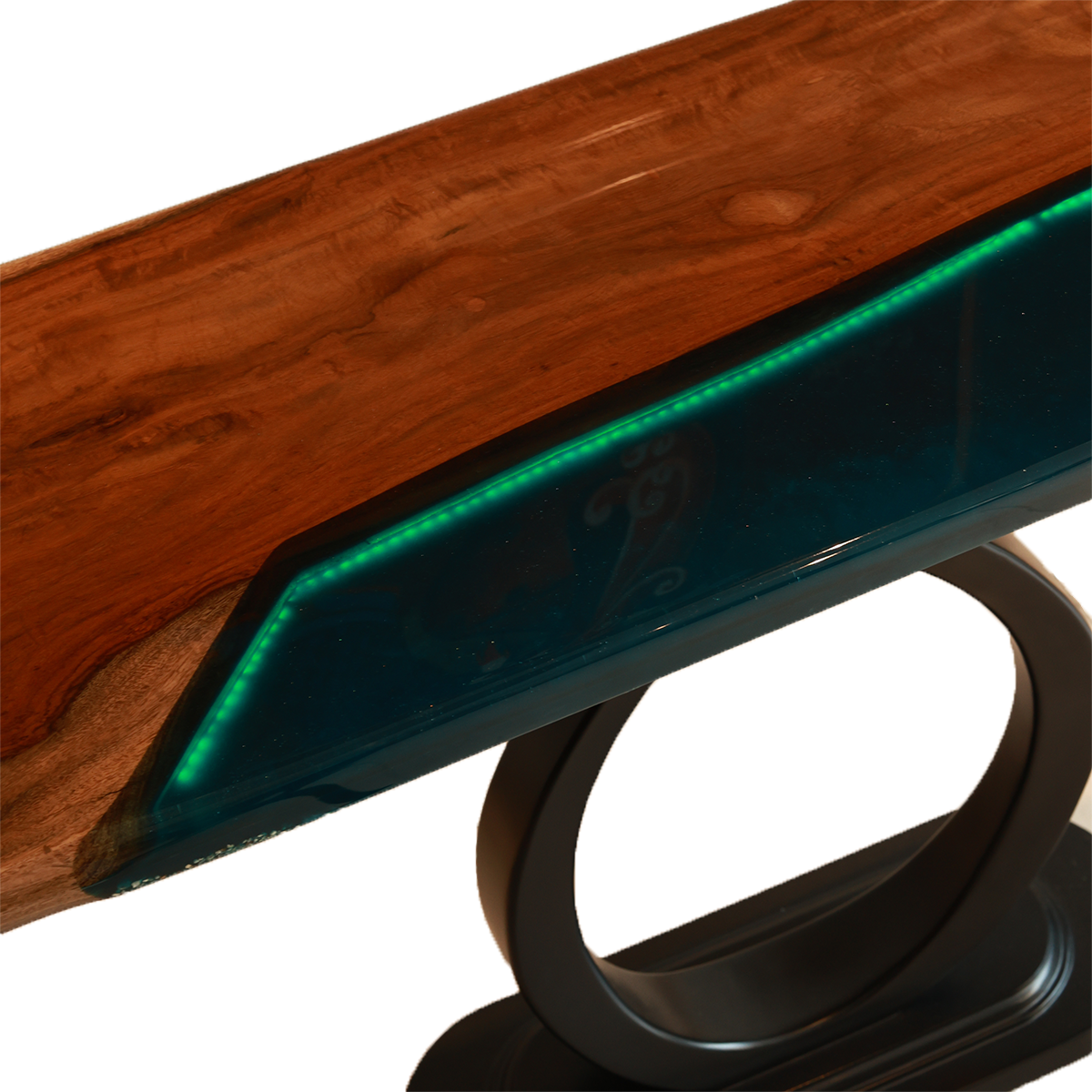 Cobalt Crest Console - Resin and Wood