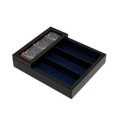 Odyssey Vanya Cutlery Box Cover - Blue in Wood and Glass