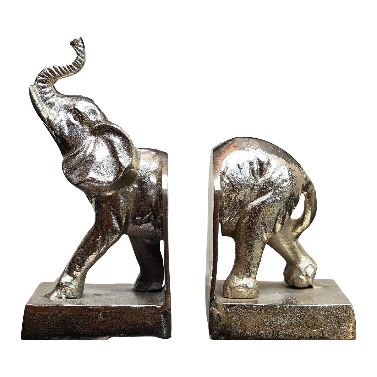 Elephant Book ends - Silver in Metal