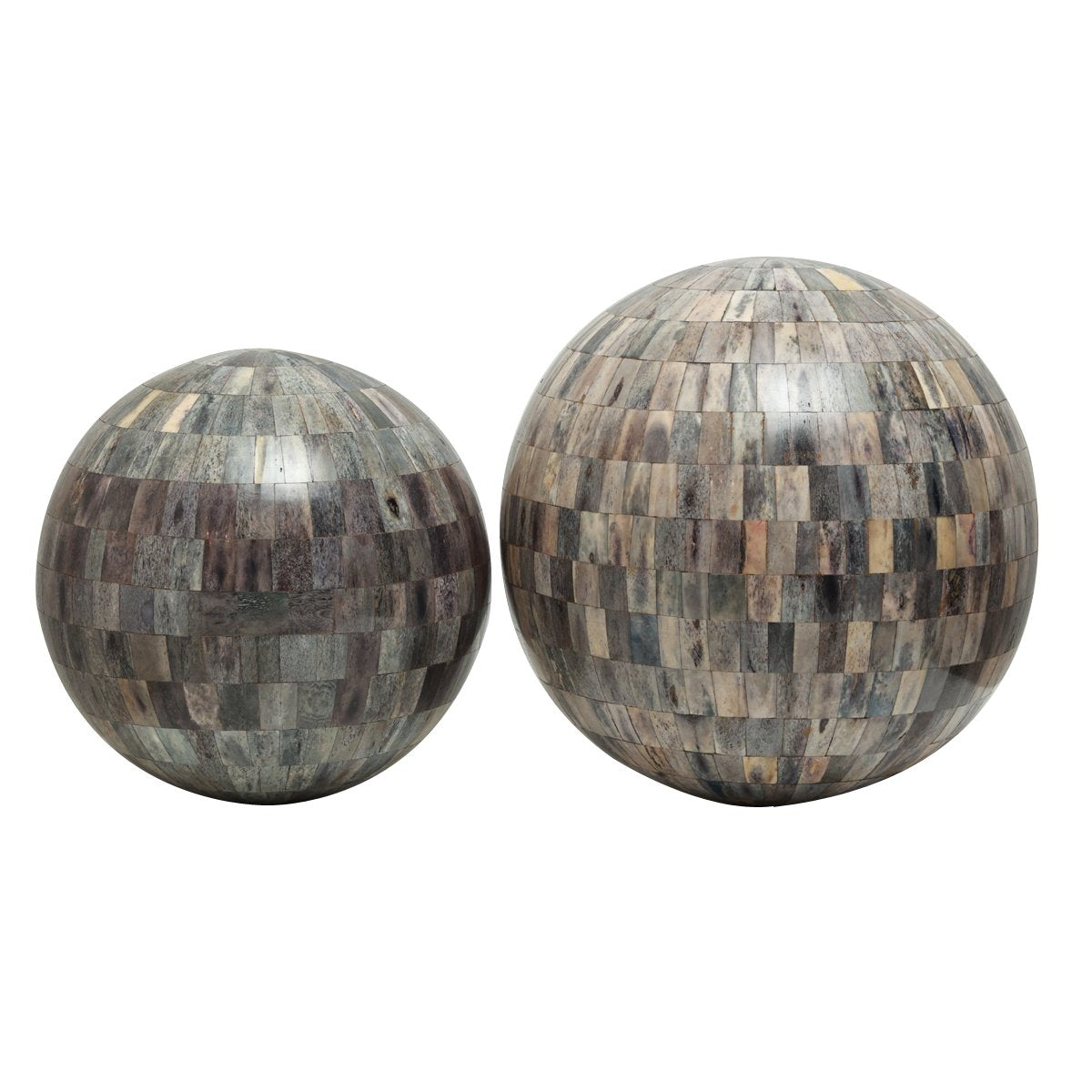 Hunar Inlay Sphere - Grey Blue Medium in Wood and Bone Inlay