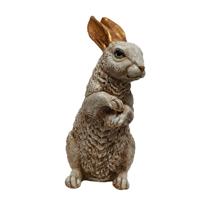 Eared Rabbit Decorative - Gold in Resin