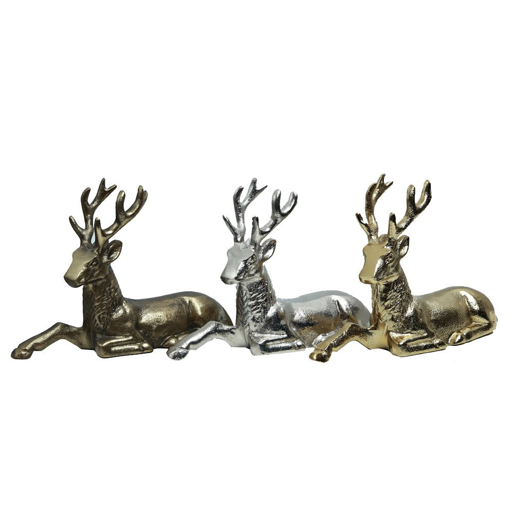 Resting Stag -  Silver in Metal