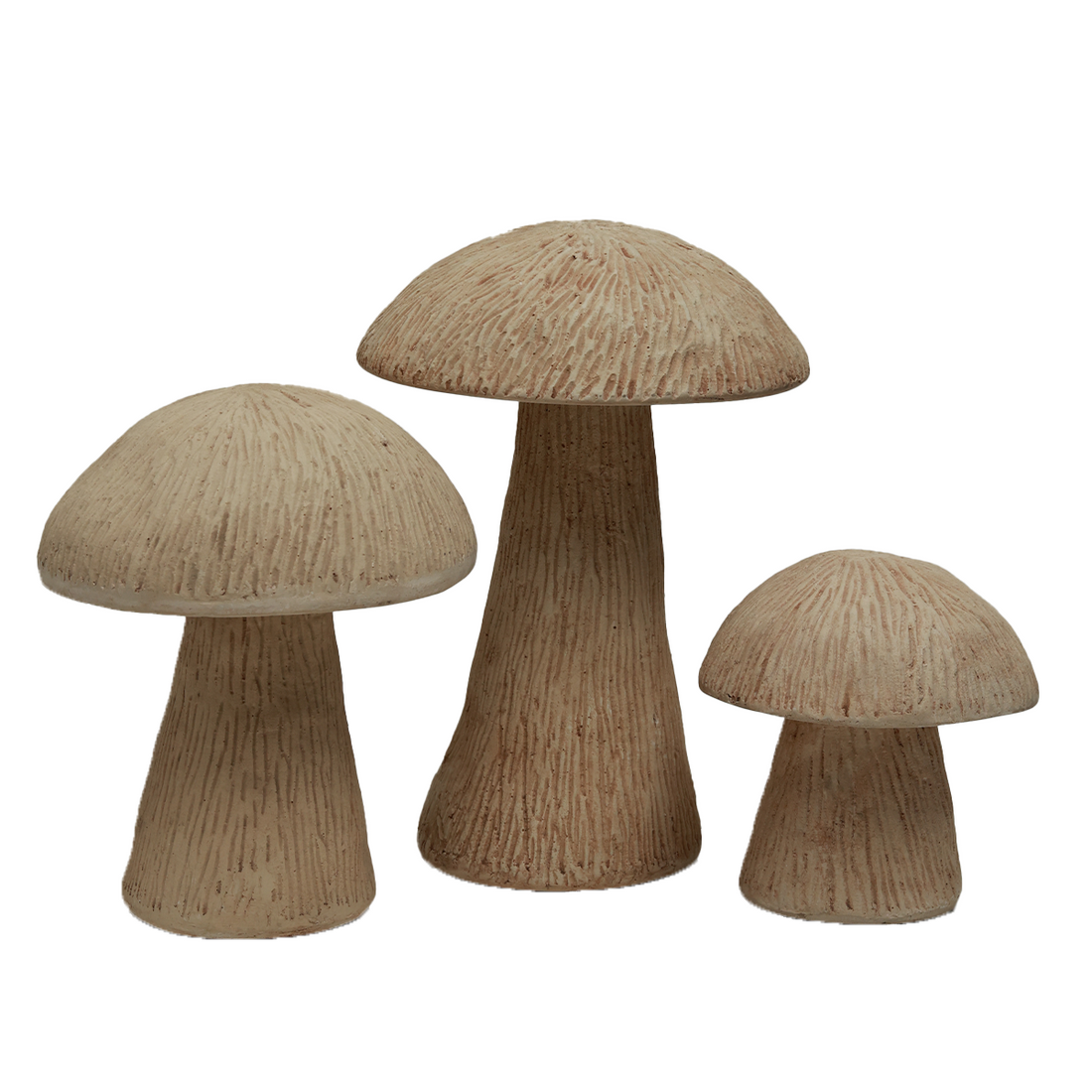 Rustic Woodland Mushroom - Set of Three in Composite Marble