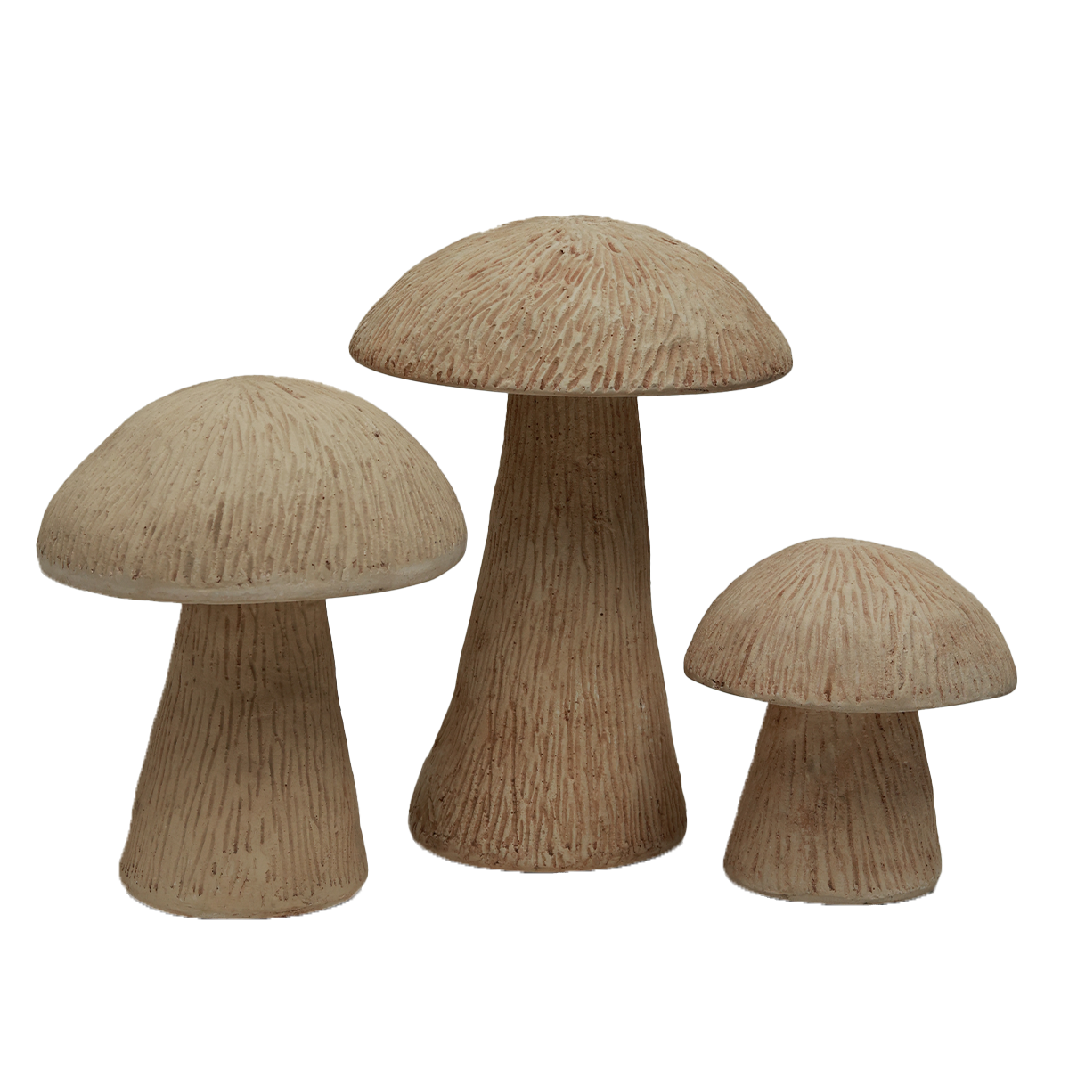 Rustic Woodland Mushroom - Set of Three in Composite Marble