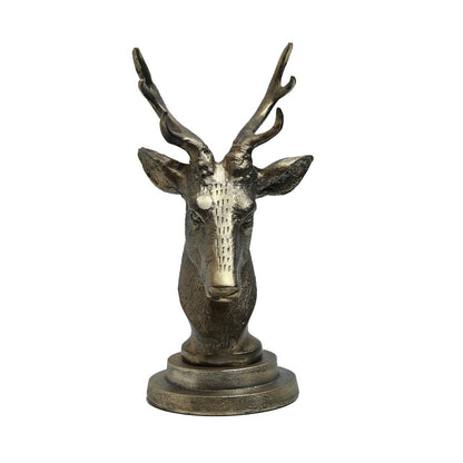 Antlered Deer Statue - Gold in Metal