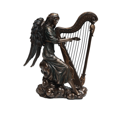 Angel with Harp - Gold in Resin