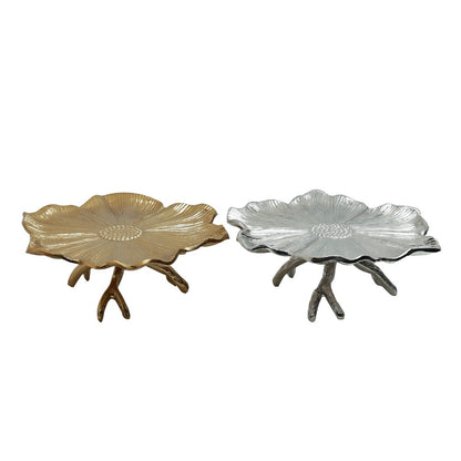 Gilded Leaf Platter  - Silver in Metal