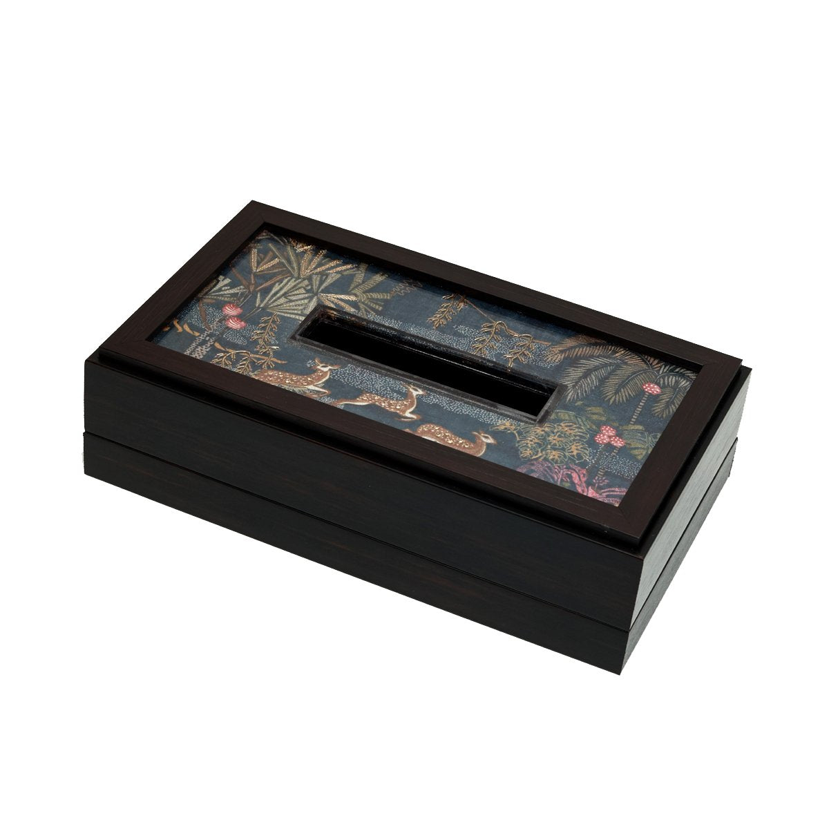 Odyssey Vanya Tissue Box Cover - Blue in Wood and Glass