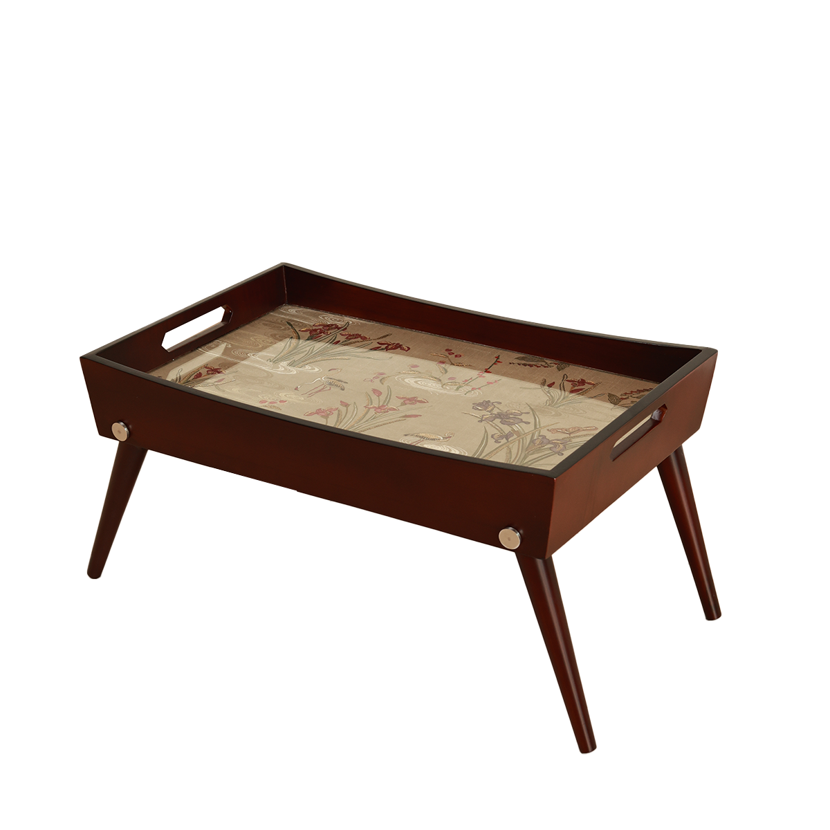 Saumya Breakfast Tray Table - Wood and Glass