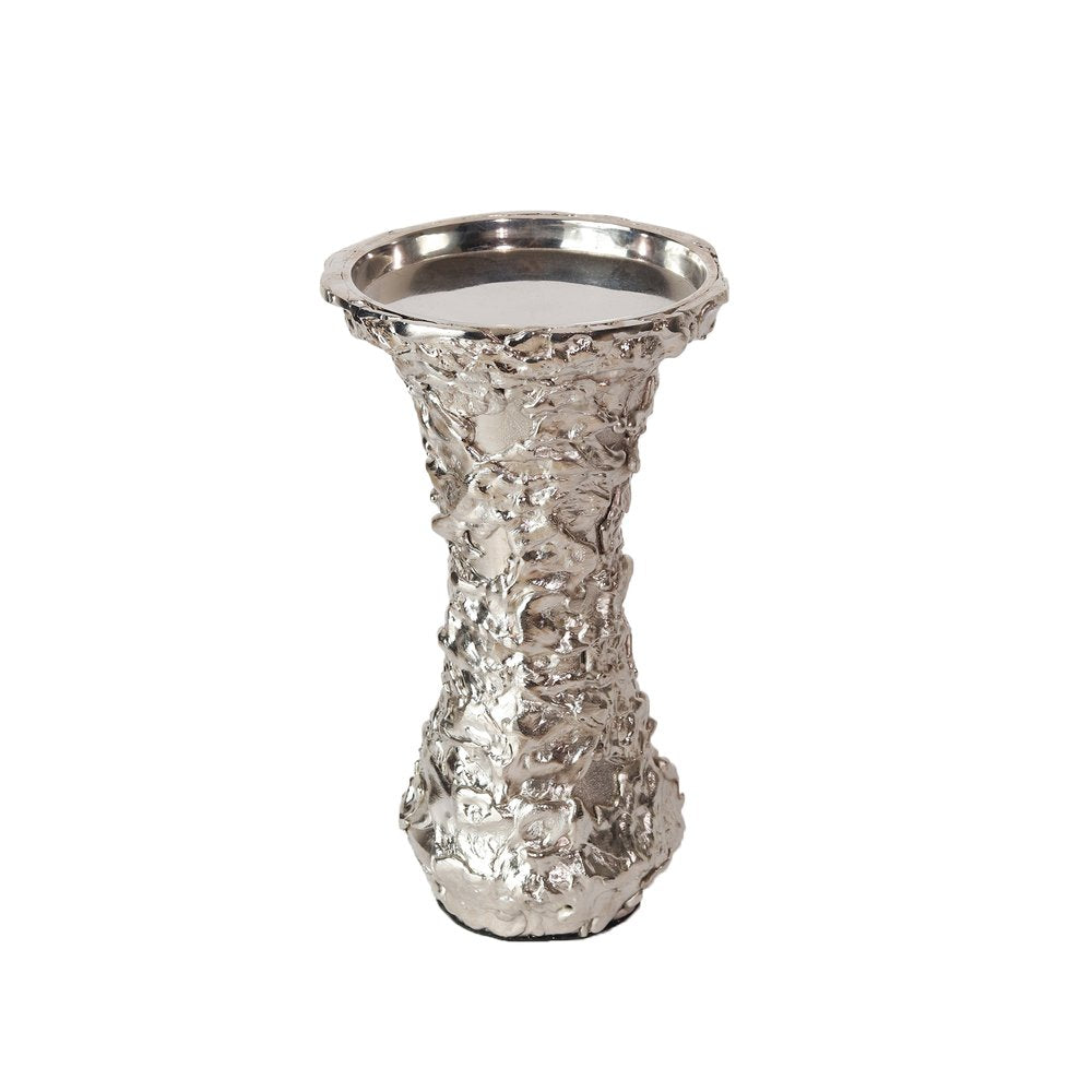 Lava Candle Stand - Large Silver  in Metal