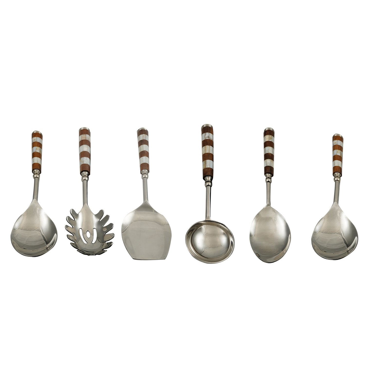 Mother Of Pearl And Wood – Serving Set in Wood and Mother of Pearl