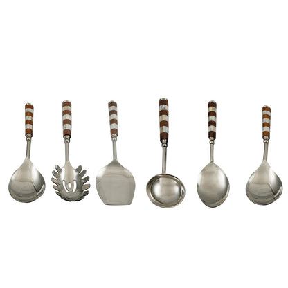 Mother Of Pearl And Wood – Serving Set in Wood and Mother of Pearl