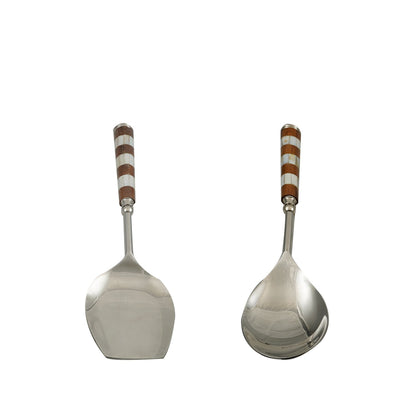 Mother Of Pearl And Wood – Serving Set in Wood and Mother of Pearl